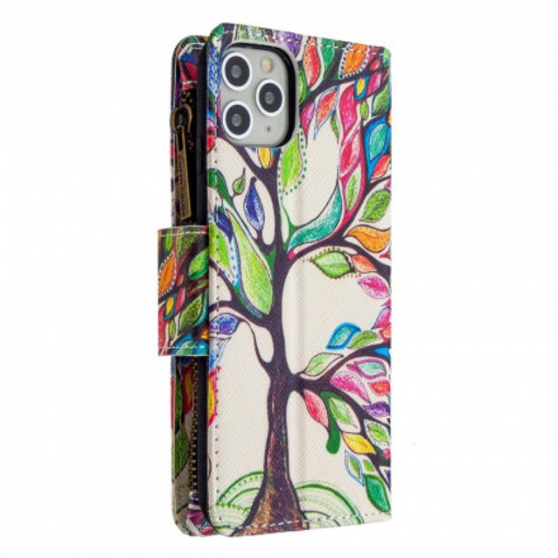 Kotelot iPhone 11 Pro Max Vetoketjullinen Puutasku