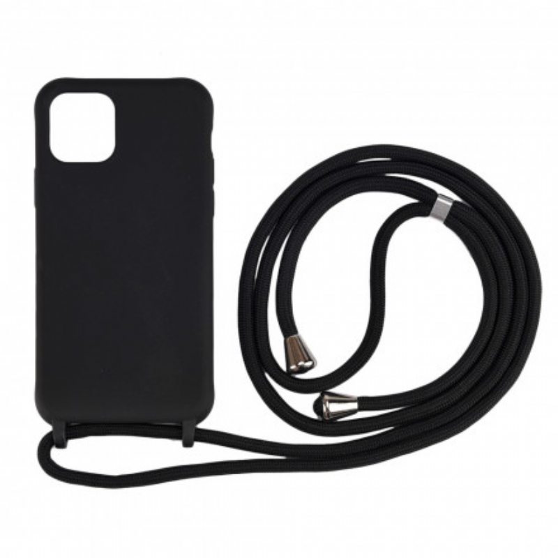 Kuori iPhone 11 Pro Max Kiristysnyörillä Joustava Silikonijohto