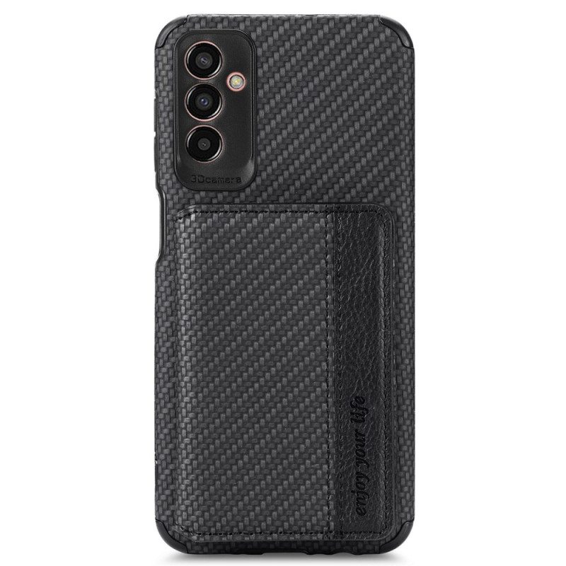 Kuori Samsung Galaxy M13 Lompakkokotelo Hiilikuitu Ja Magneettinen Lompakko