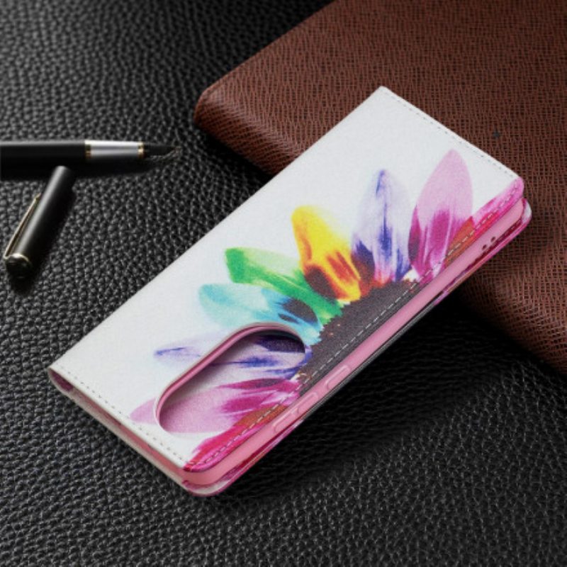 Puhelinkuoret Huawei P50 Pro Kotelot Flip Akvarelli Kukka