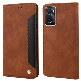 Puhelinkuoret Realme 9i Kotelot Flip Kaksisävyinen Business Leather -efekti