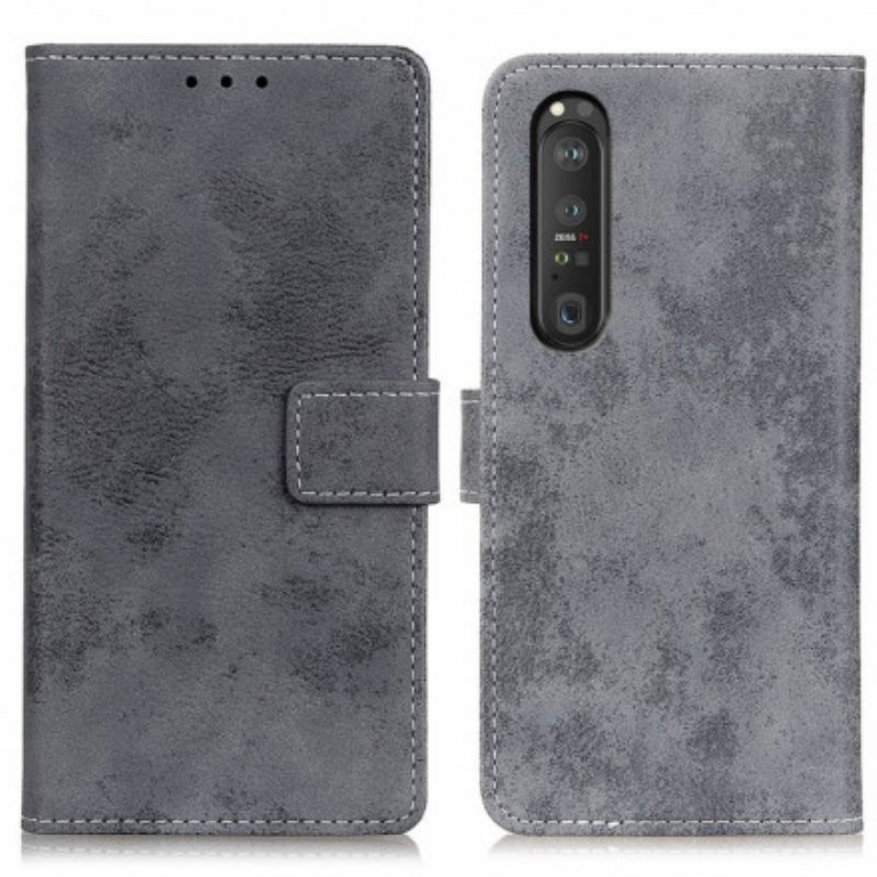Kotelot Sony Xperia 1 III Vintage Nahkaefekti