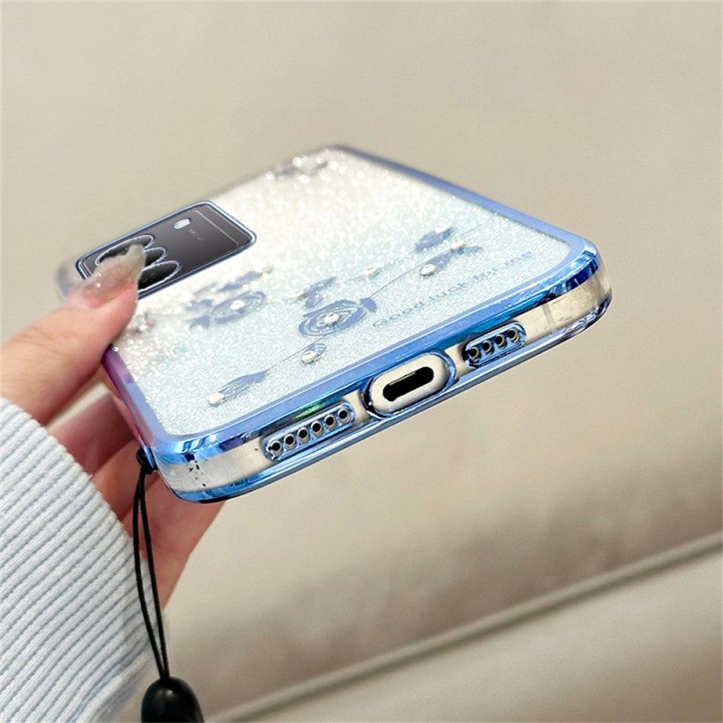 Kuori Realme 14x 5g Kadem Kukkia Ja Strasseja Kaulanauhalla