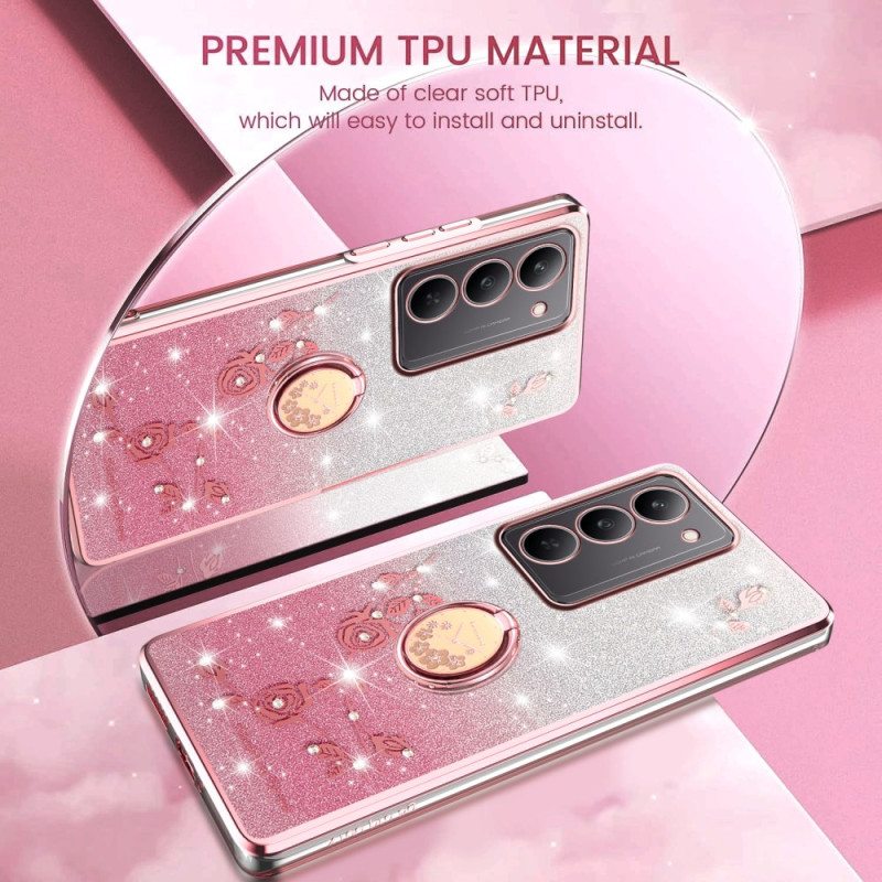 Kuori Realme 14x 5g Kadem Kukkia Ja Strasseja Koristava Sormusteline