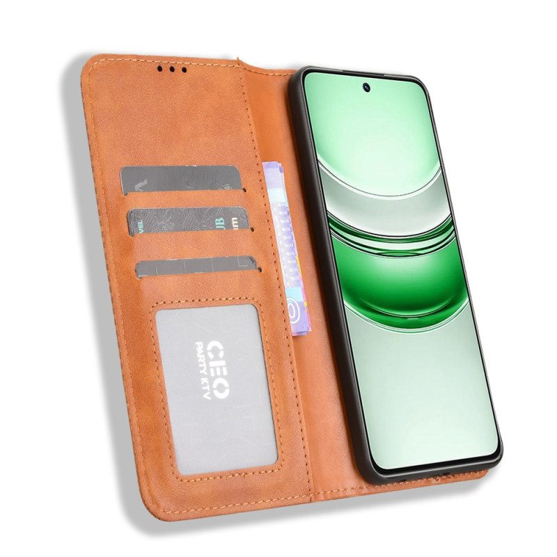 Nahkakotelo Realme 14x 5g Puhelinkuoret Vintage-reunus