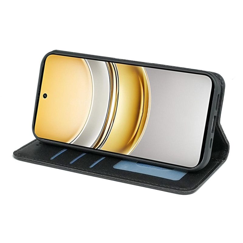 Nahkakotelo Realme 14x 5g Ruutukuvioinen Hihna Suojakuori