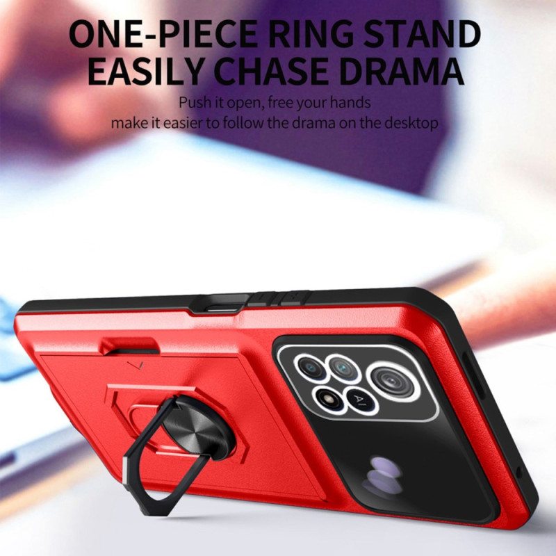 Case Poco X4 Pro 5G Korttipidike Ja Sormusteline