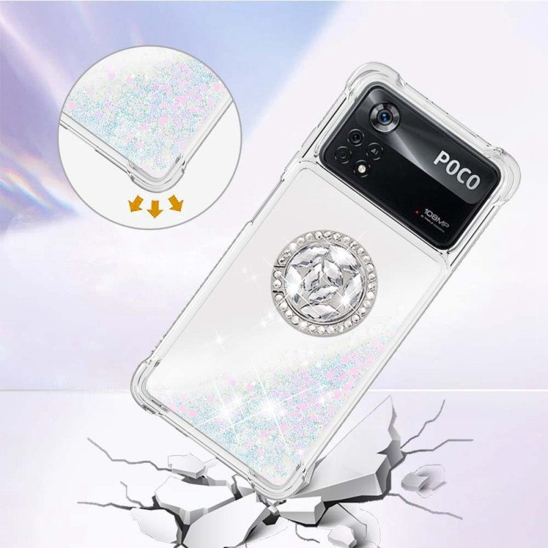 Case Poco X4 Pro 5G Paljetteja Rengastuella