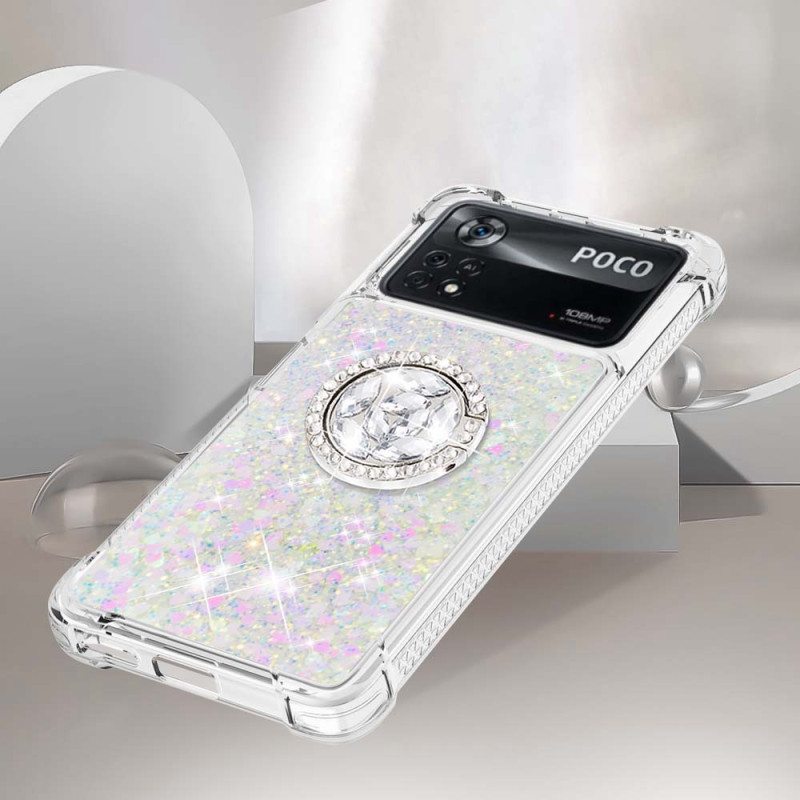 Case Poco X4 Pro 5G Paljetteja Rengastuella