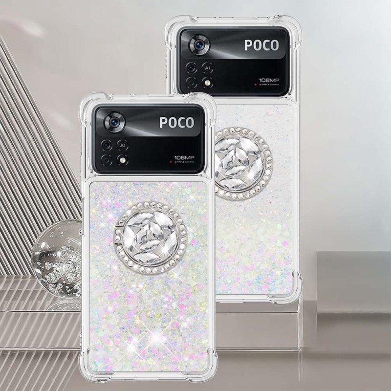 Case Poco X4 Pro 5G Paljetteja Rengastuella