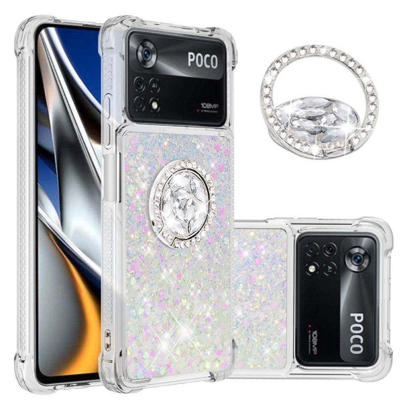 Case Poco X4 Pro 5G Paljetteja Rengastuella