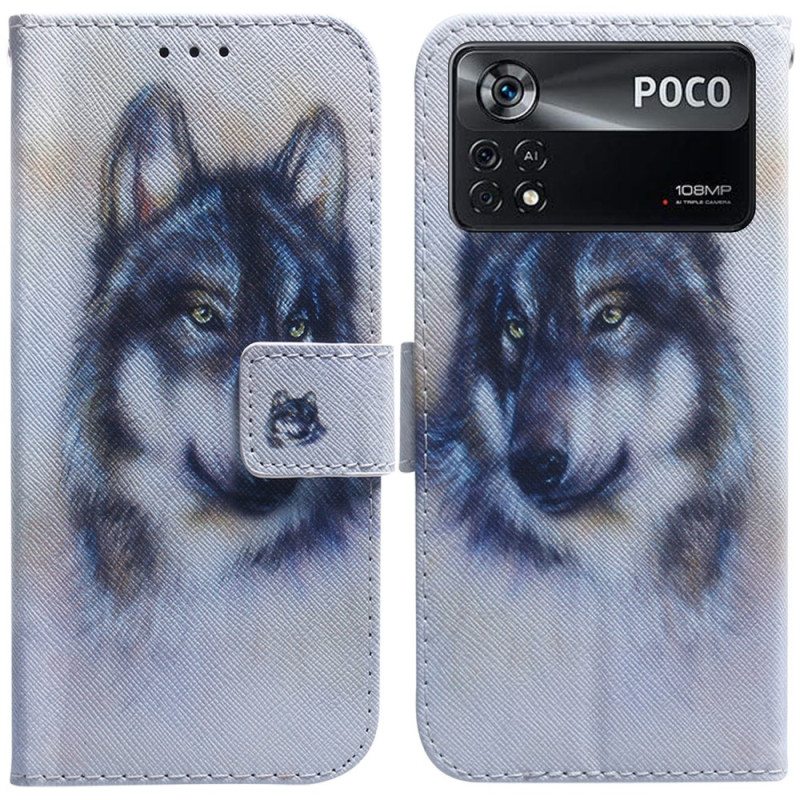 Flip Case Poco X4 Pro 5G Akvarelli Koira