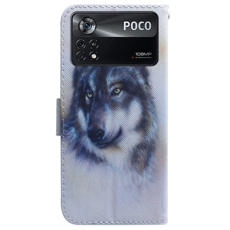 Flip Case Poco X4 Pro 5G Akvarelli Koira
