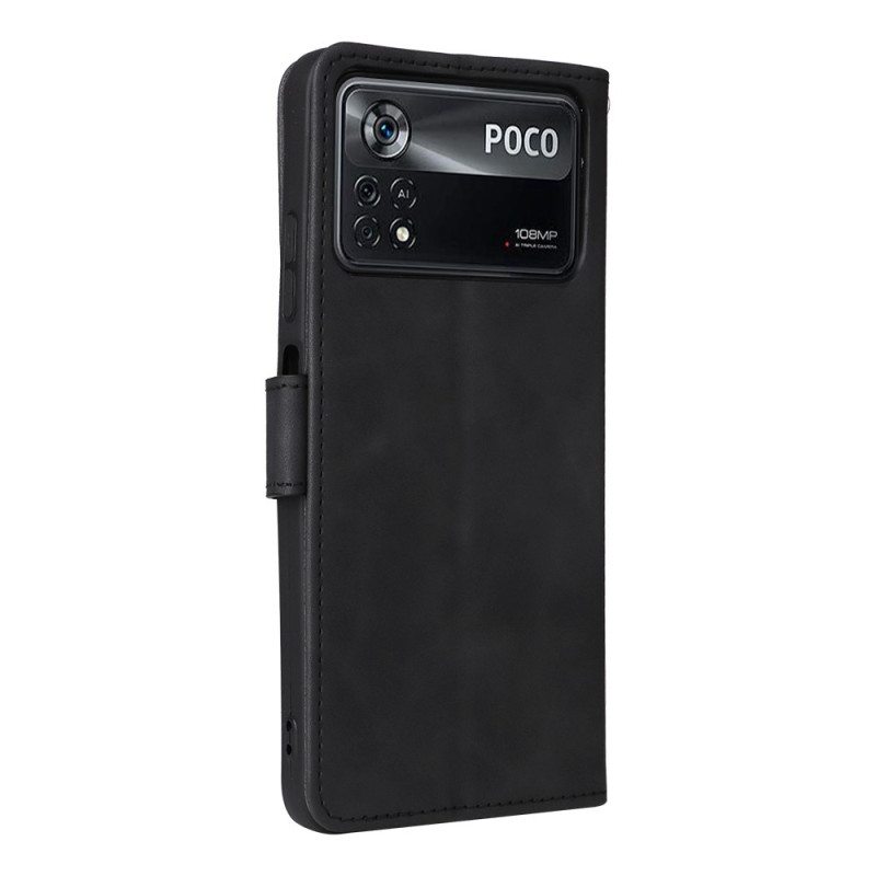 Flip Case Poco X4 Pro 5G Pelkkä Nahkatyyli