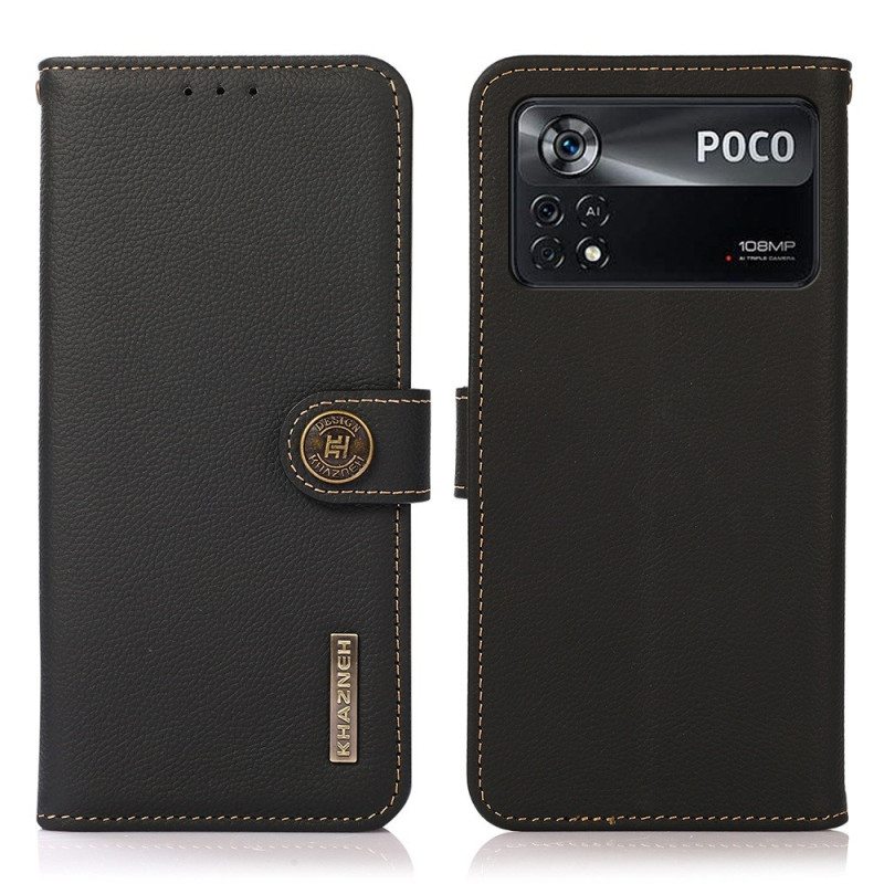 Kotelot Poco X4 Pro 5G Khazneh Rfid Aitoa Nahkaa