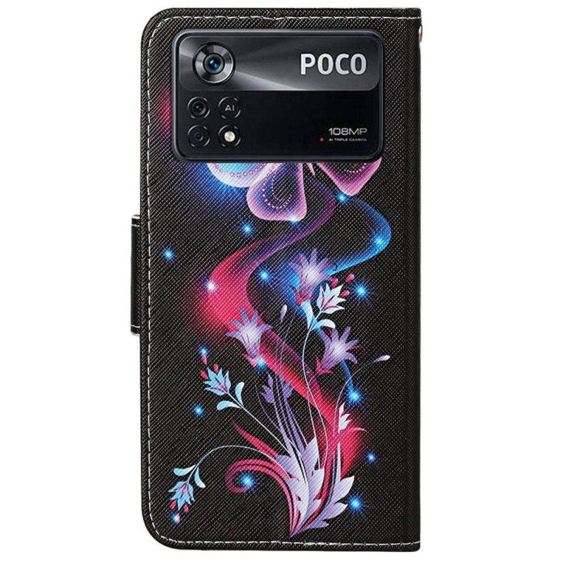 Kotelot Poco X4 Pro 5G Suojaketju Kuori Strappy Butterfly Dance