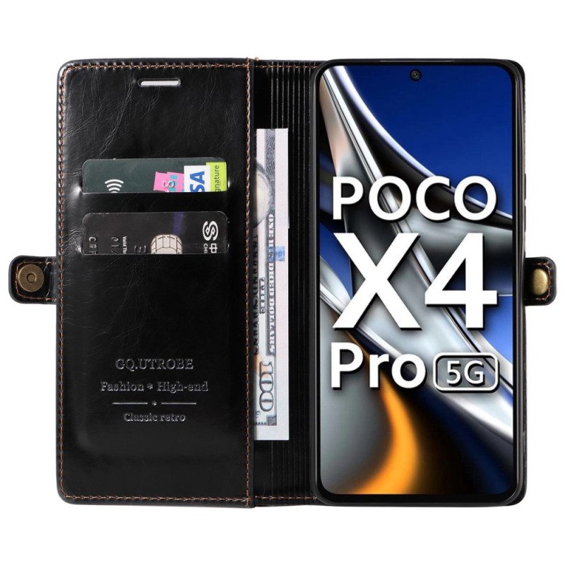 Kotelot Poco X4 Pro 5G Vahattu Nahkaefekti Gq.utrobe