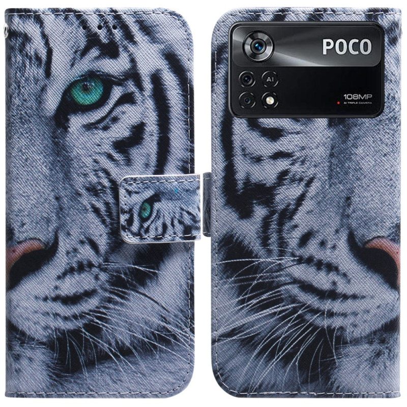 Kotelot Poco X4 Pro 5G Valkoinen Tiikeri
