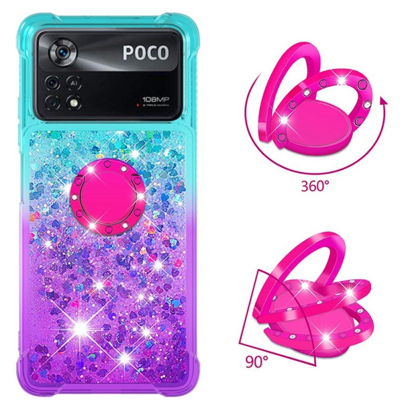 Kuori Poco X4 Pro 5G Glitter Ring-kiinnike