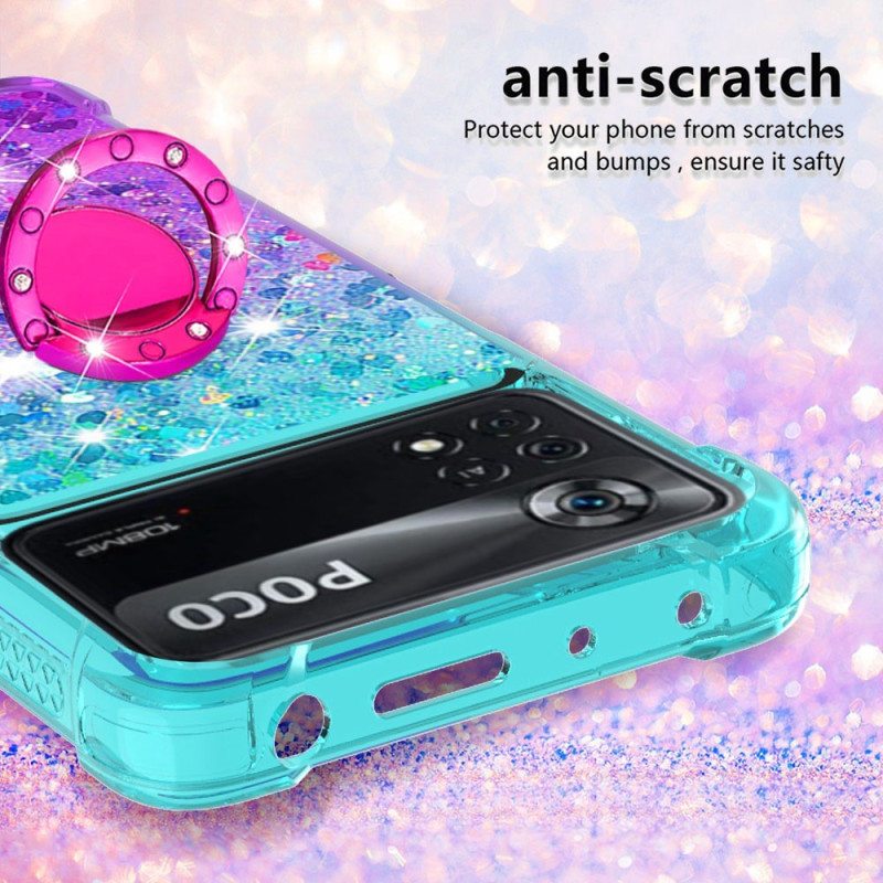 Kuori Poco X4 Pro 5G Glitter Ring-kiinnike