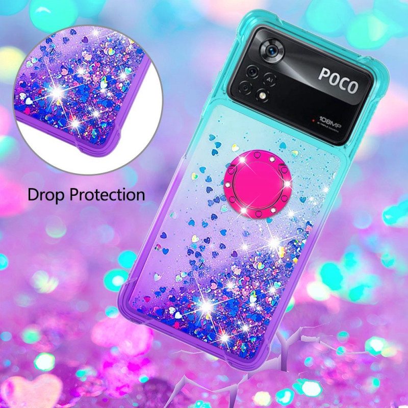 Kuori Poco X4 Pro 5G Glitter Ring-kiinnike