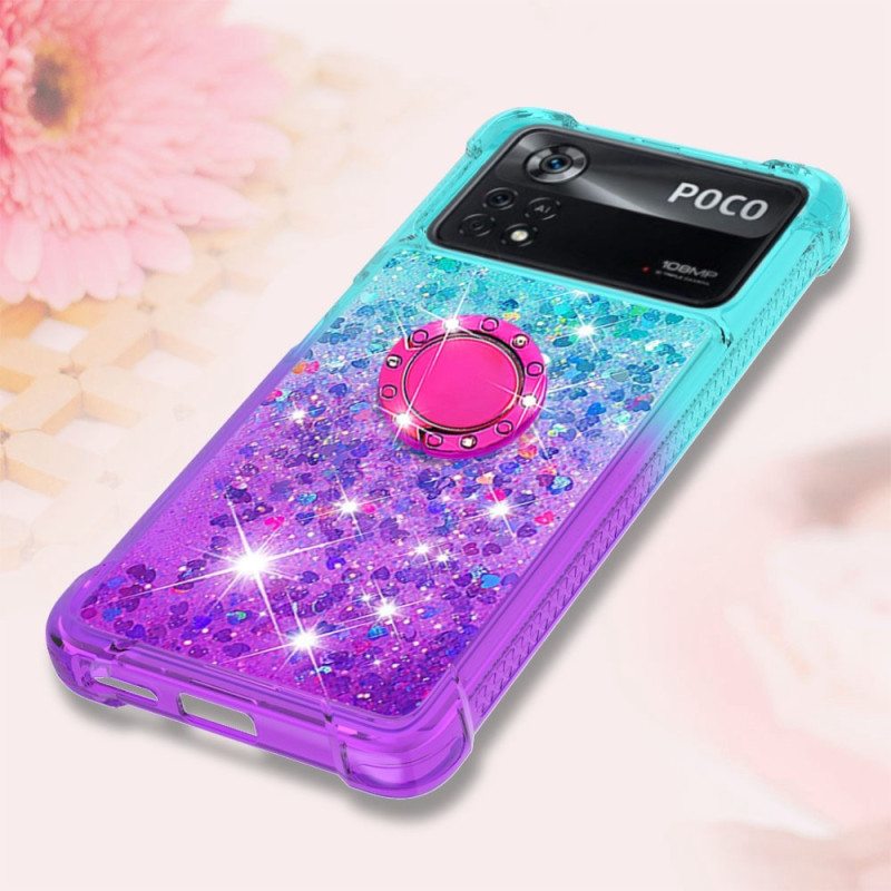 Kuori Poco X4 Pro 5G Glitter Ring-kiinnike