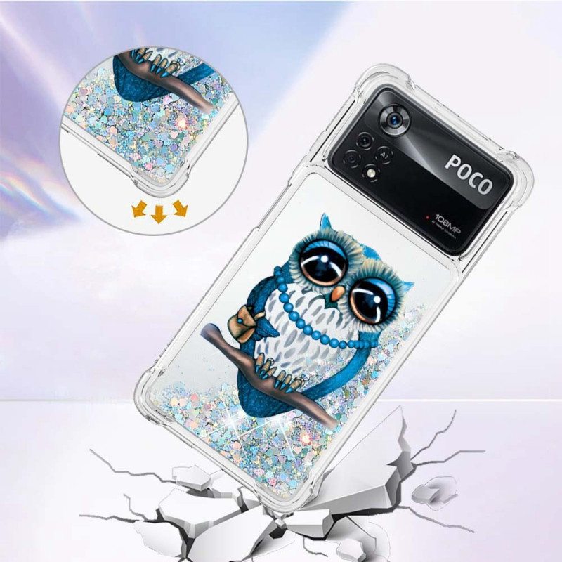 Kuori Poco X4 Pro 5G Rouva Pöllö Glitter