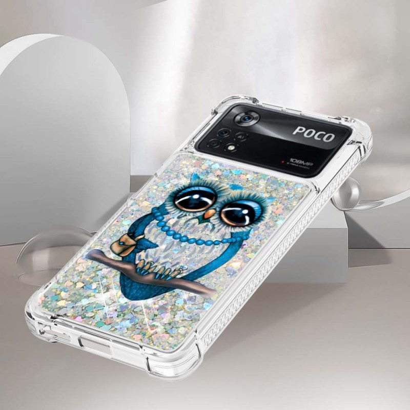Kuori Poco X4 Pro 5G Rouva Pöllö Glitter