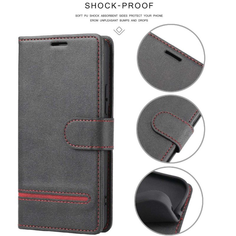 Nahkakotelo Poco X4 Pro 5G Line Leather Effect