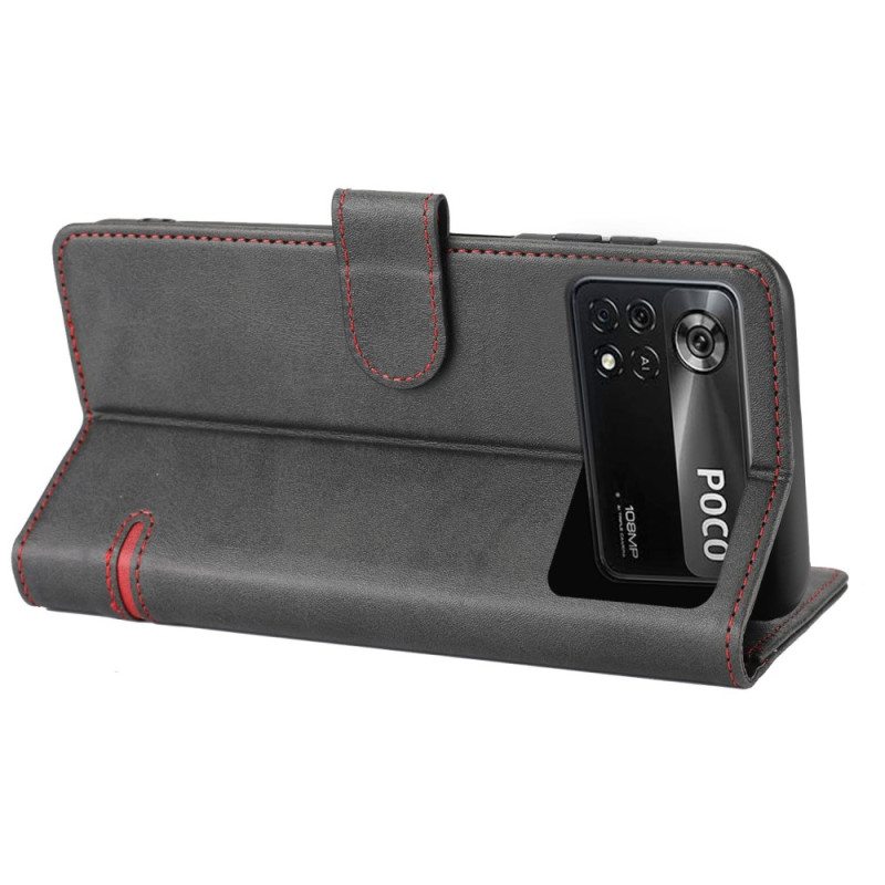 Nahkakotelo Poco X4 Pro 5G Line Leather Effect