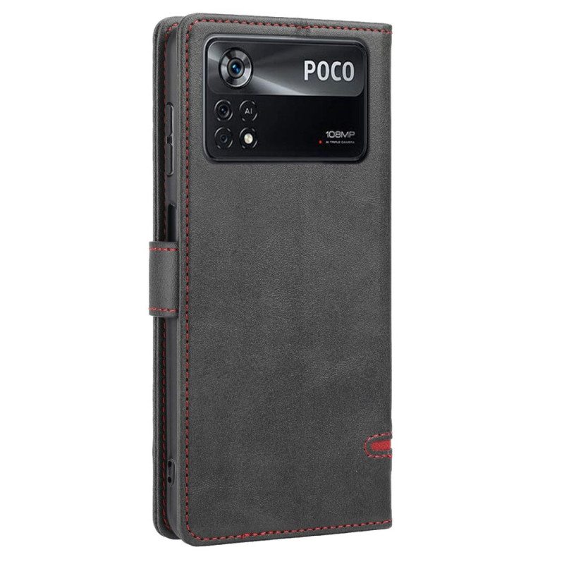 Nahkakotelo Poco X4 Pro 5G Line Leather Effect