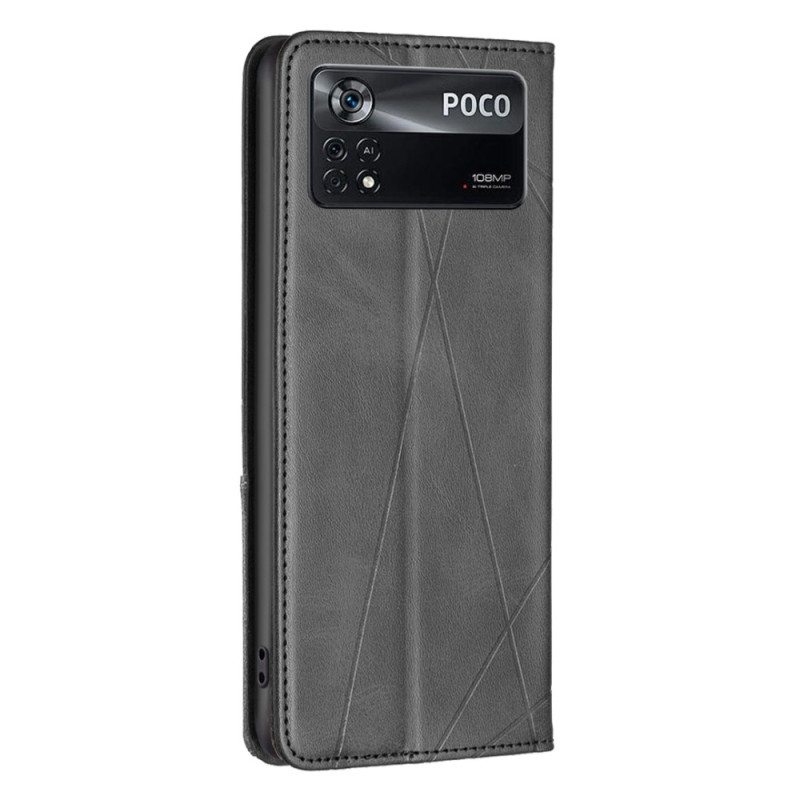 Puhelinkuoret Poco X4 Pro 5G Kotelot Flip Geometriset Kuviot