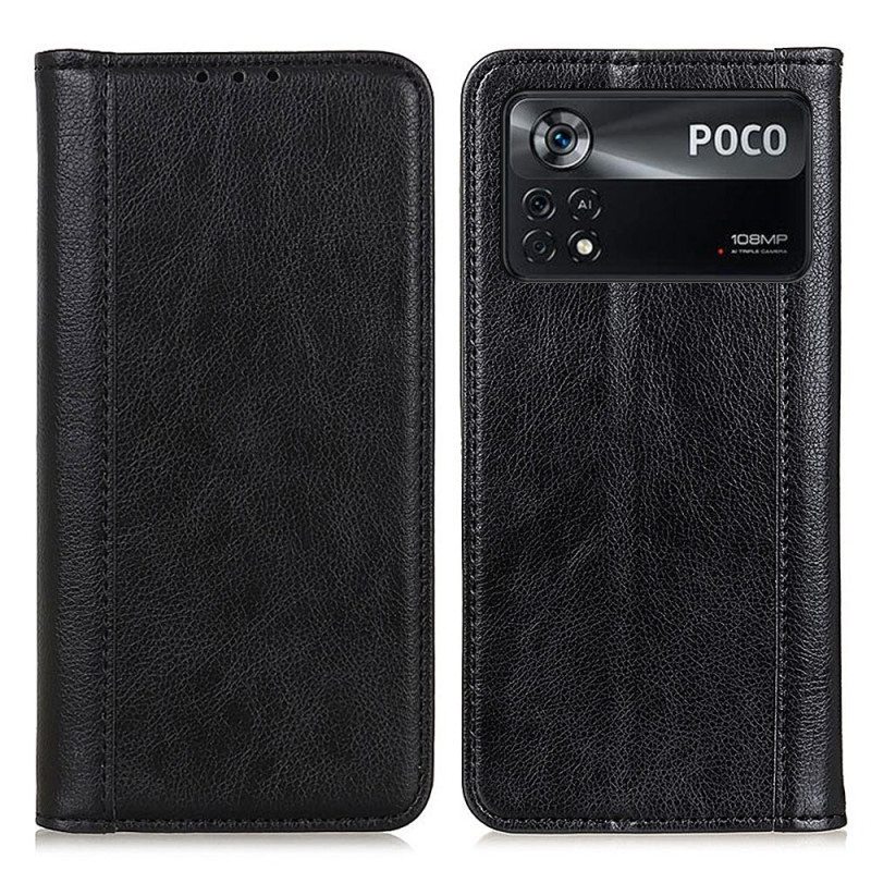 Puhelinkuoret Poco X4 Pro 5G Kotelot Flip Halkaistu Nahka