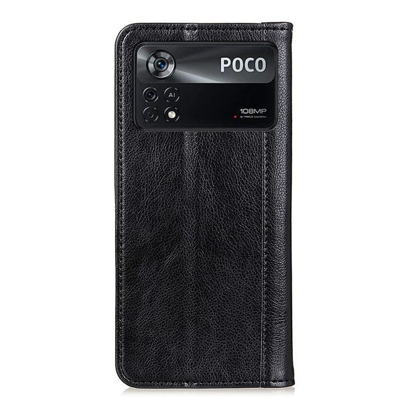 Puhelinkuoret Poco X4 Pro 5G Kotelot Flip Halkaistu Nahka