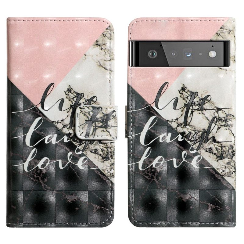 Flip Case Google Pixel 6 Elämä Naura Rakkaus