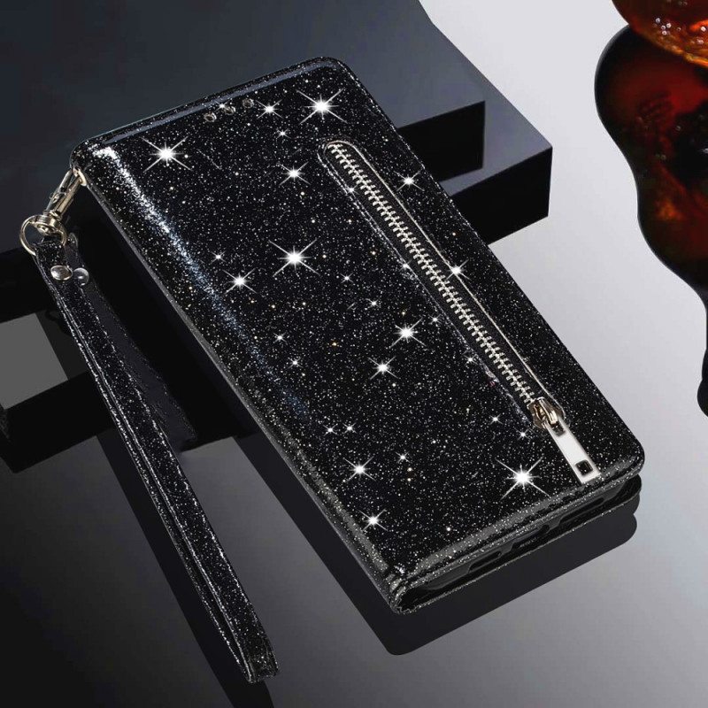Flip Case Google Pixel 6 Glitter Kolikkopussi