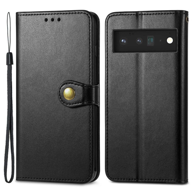 Flip Case Google Pixel 6 Keinonahkaa Ja Vintage-lukko