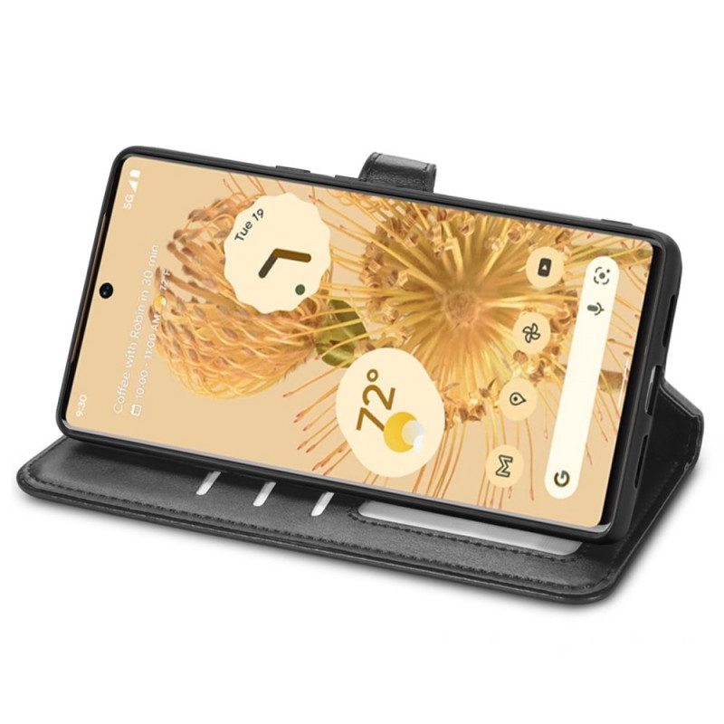 Flip Case Google Pixel 6 Keinonahkaa Ja Vintage-lukko