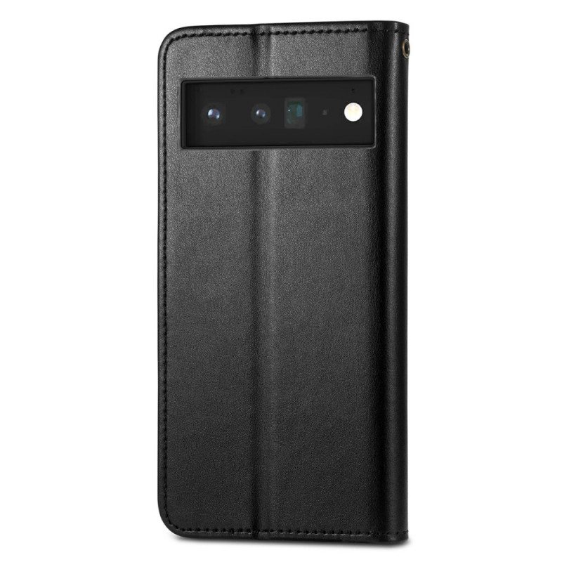 Flip Case Google Pixel 6 Keinonahkaa Ja Vintage-lukko