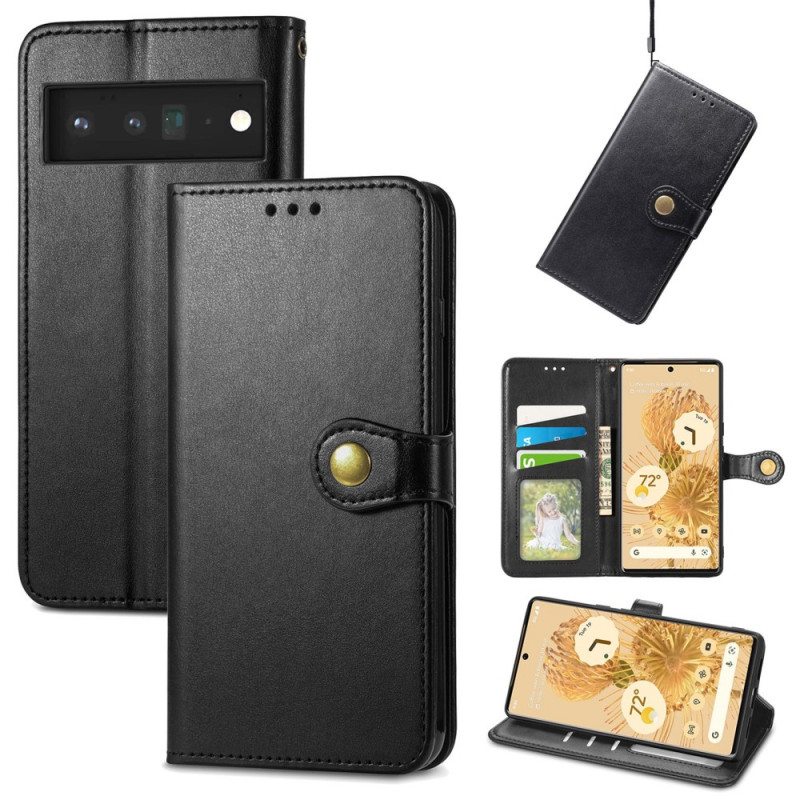Flip Case Google Pixel 6 Keinonahkaa Ja Vintage-lukko