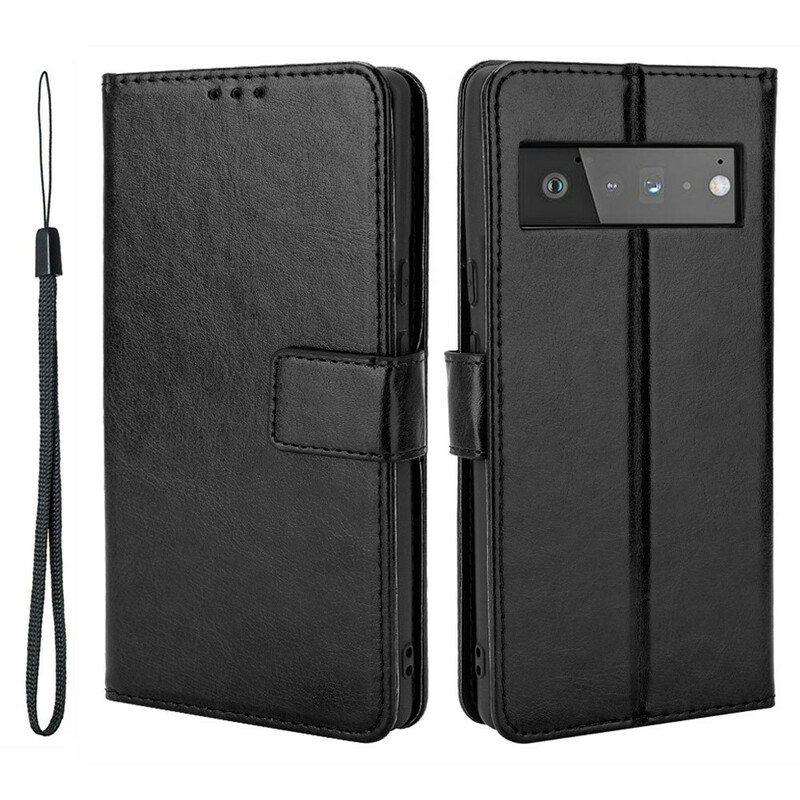 Flip Case Google Pixel 6 Näyttävä Keinonahka