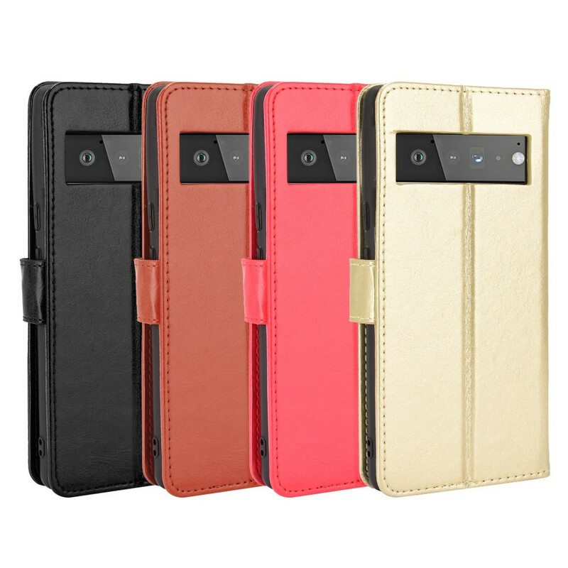 Flip Case Google Pixel 6 Näyttävä Keinonahka