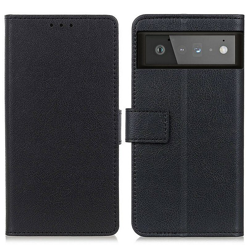 Flip Case Google Pixel 6 Yksinkertainen Kiiltävä Nahkaefekti