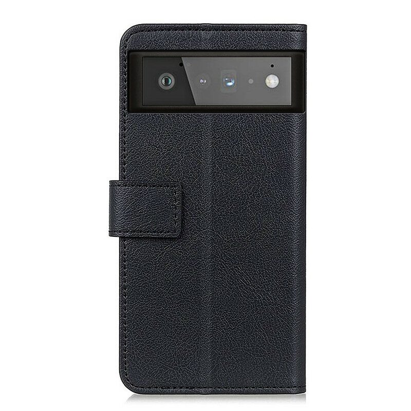 Flip Case Google Pixel 6 Yksinkertainen Kiiltävä Nahkaefekti