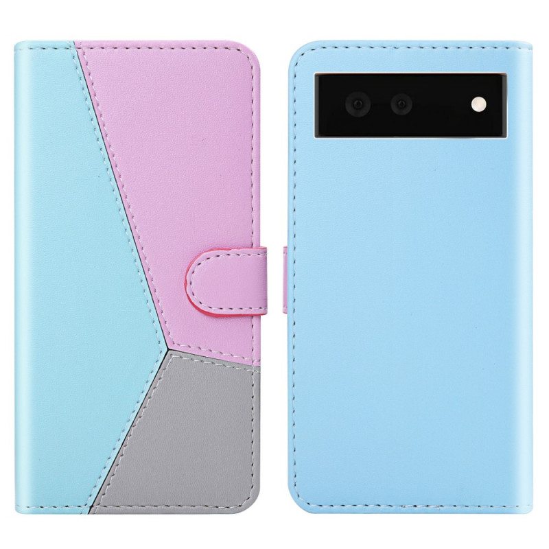 Kotelot Google Pixel 6 Kolmivärinen Nahkaefekti