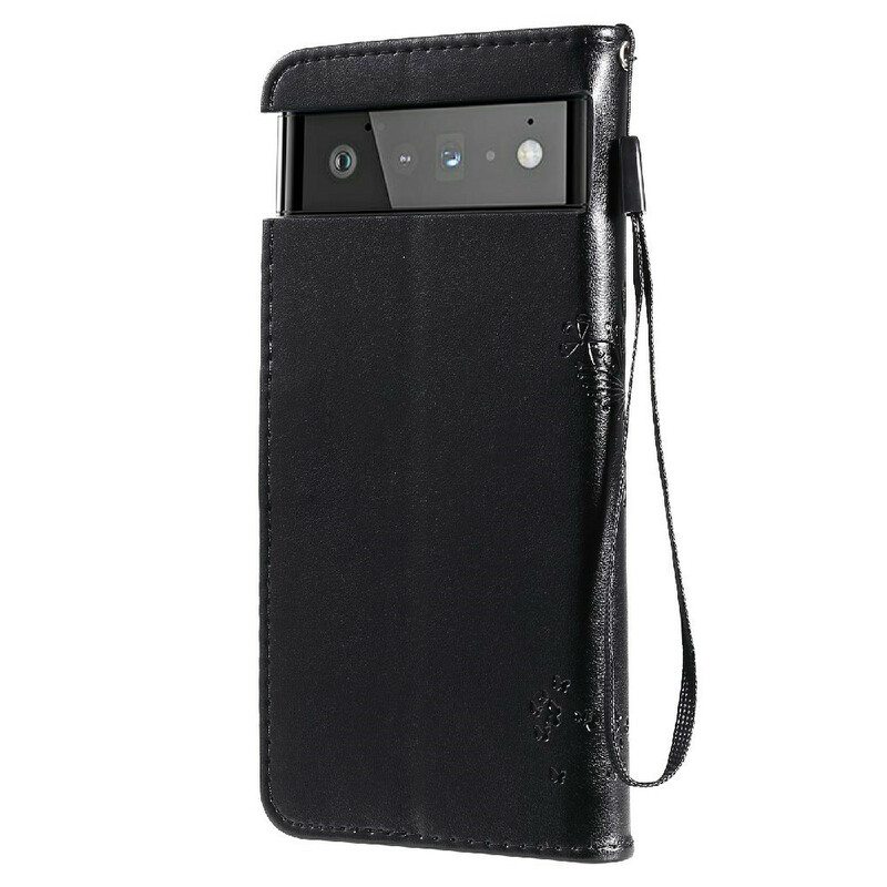 Kotelot Google Pixel 6 Suojaketju Kuori Puu Ja Kissanpentu Hihnalla