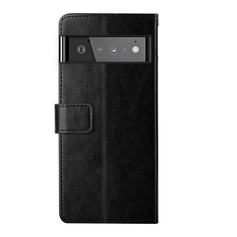 Kotelot Google Pixel 6 Tyylikäs Nahkainen Geo Y -design