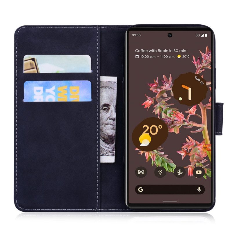 Kotelot Google Pixel 6 Yksivärinen Nahkaefekti
