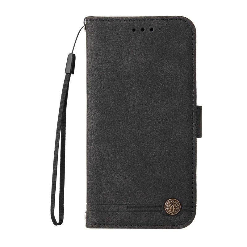 Nahkakotelo Google Pixel 6 Keinonahkainen Niitti Ja Hihna