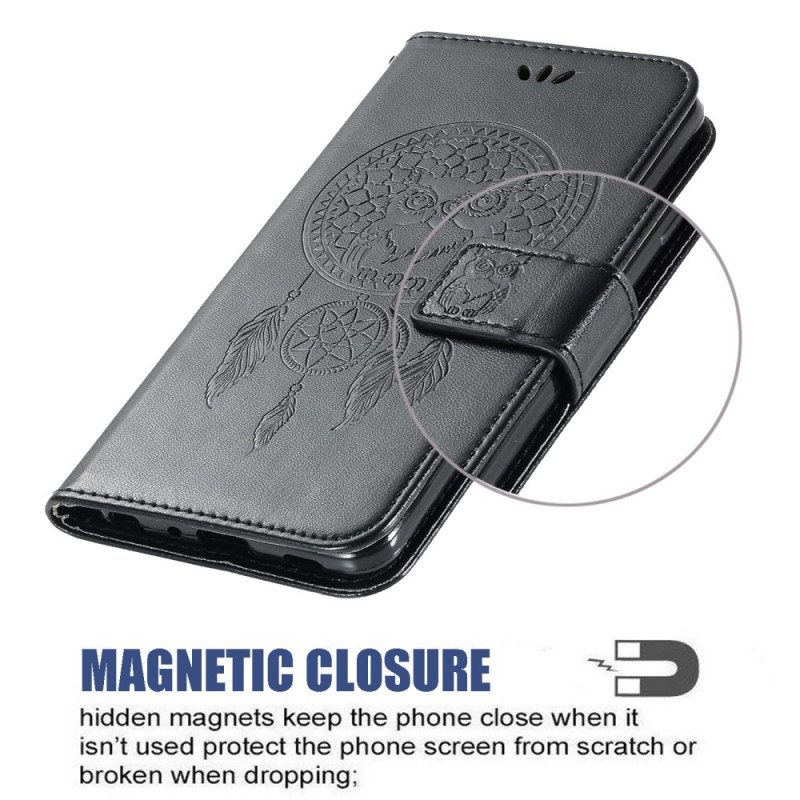 Nahkakotelo Google Pixel 6 Nahkaefekti Dreamcatcher Owl
